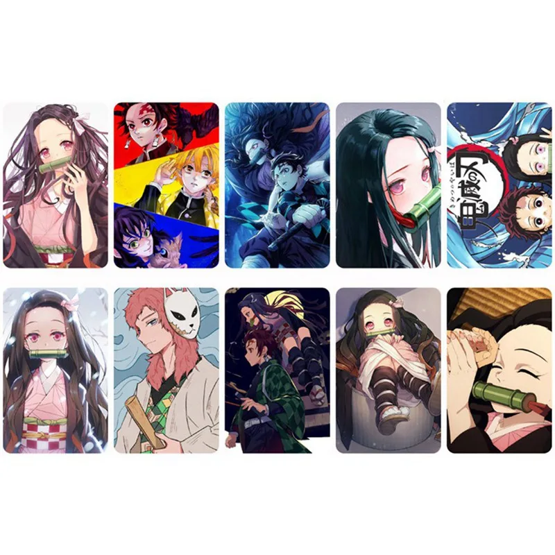 10 шт. Набор стикеров с героями мультфильма Demon Slayer Kimetsu no Yaiba для самостоятельной
