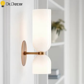 

Postmodern LED Glass Wall Lamps Nordic Bedroom Light Fixture Luxury Sconce Kitchen Wall Lighting Lights Mirror Bathroom Light