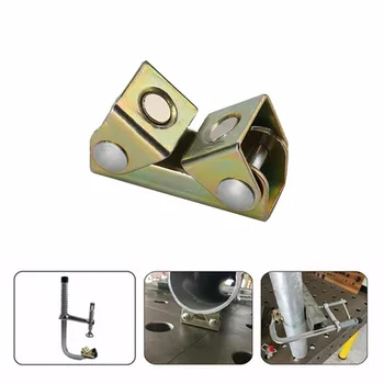 

4Pcs Magnetic V-Type Welding Clamps Adjustable Magnetic V-Type Magnetic Tab Holder Welding Fixture Strong Hand Tools #F5