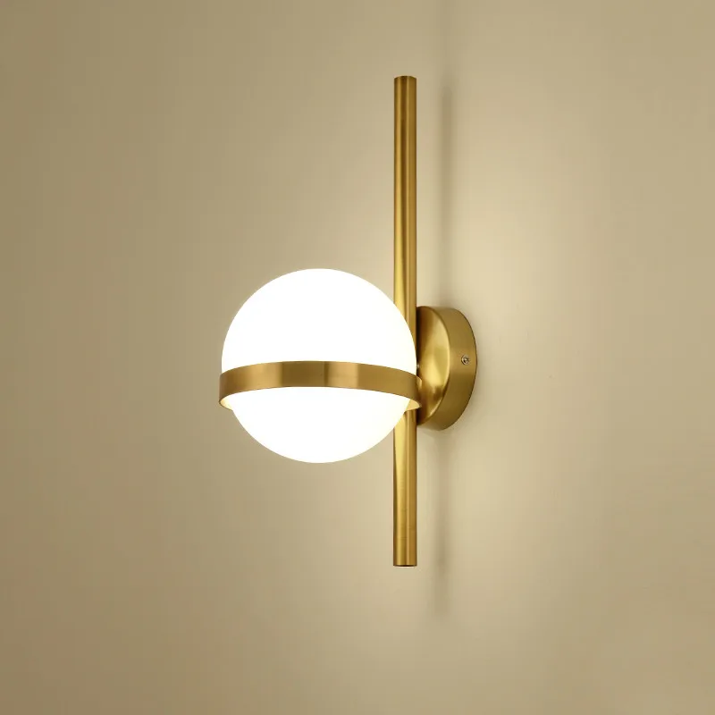 

Nordic Minimalist Glass Globe Gloss LED Wall Lamp Corridor Retro Led Wall Candle Holder Black Metal Lamp Lighting LB122118