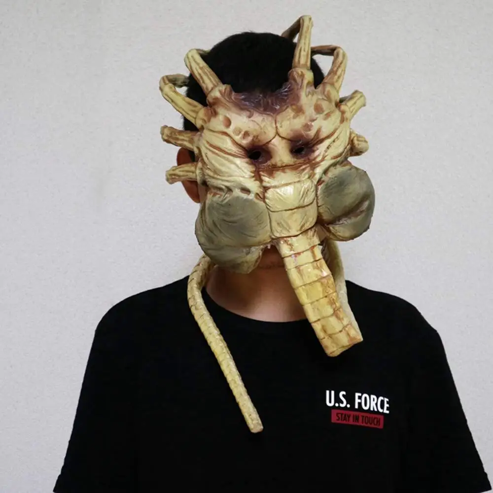 Máscara de Alien Facehugger, disfraz de Xenomorph Hugger, accesorio de Halloween, garras de látex aterradoras, insectos - 6