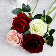 Искусственная Роза, один длинный стебель, белая роза, реалистичный цветок для дома, сада, вечерние, для отеля, офиса, Декор