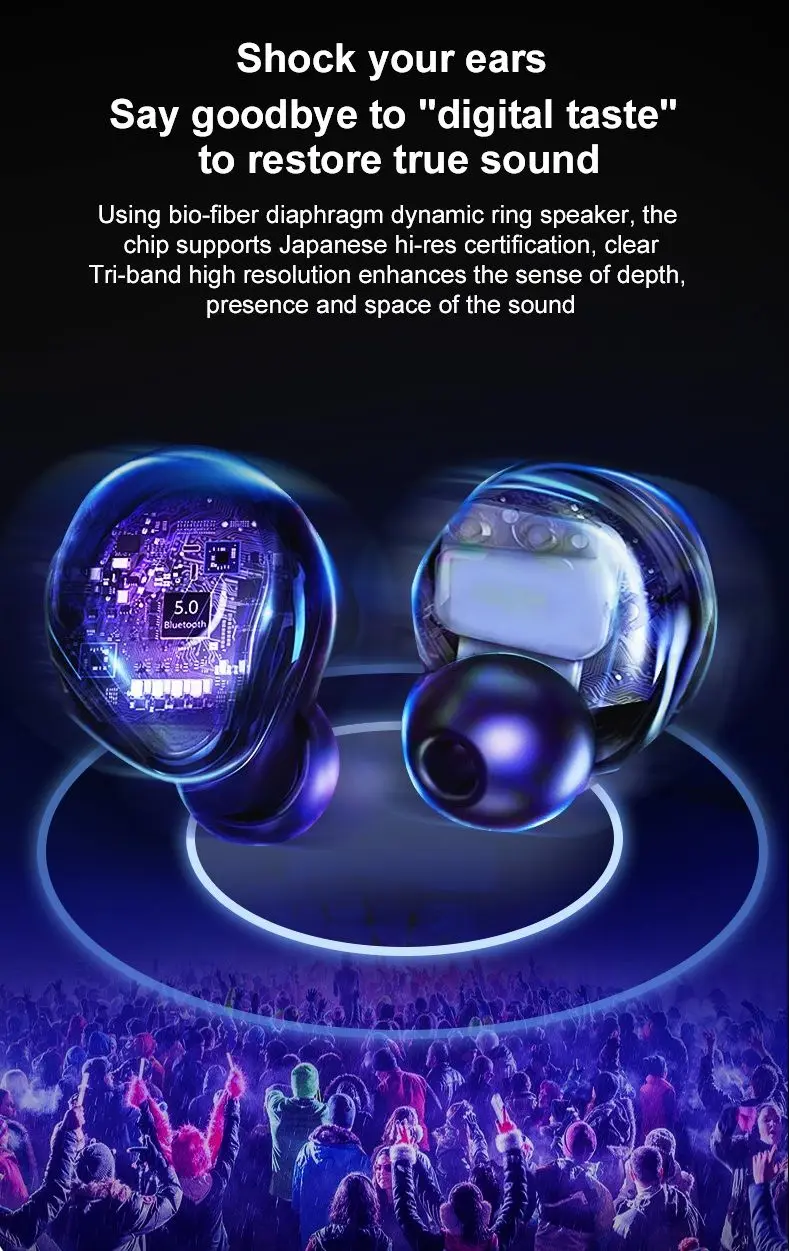 Q65 Pro TWS bluetooth 5,0 Bluetooth наушники HiFi Smart Touch стерео гарнитура водонепроницаемый двусторонний звонок стерео с зарядным устройством