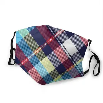 

LAURA FERGUSON Half Face Mask with Filter Unisex Tactical Winter Face Cover for Skiing Colorful Tartan