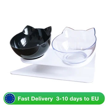 Non-slip Cat Bowls Double Pet Bowls With Raised Stand Pet Food and Water Bowls For Cats Dogs Feeders Pet Products Cat Bowl 1