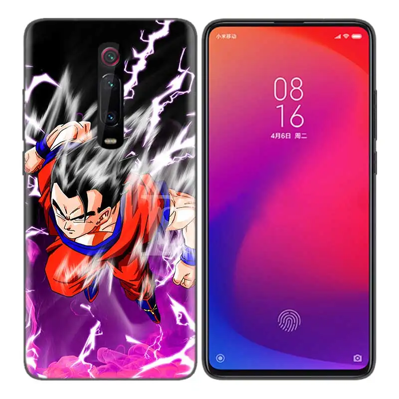 Черный мягкий силиконовый чехол-сумка для Xiaomi mi 9T CC9 Red mi 4 4X5 6 6A 7 7A Note Plus K20 Pro F1 Tampa Fall Dragon Ball Gohan - Цвет: Серый