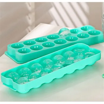 

3D Round Ice Ball Maker Plastic Ice Tray 14 Grid Frozen Mold Ice Cube Popsicle Maker Kitchen Moulds