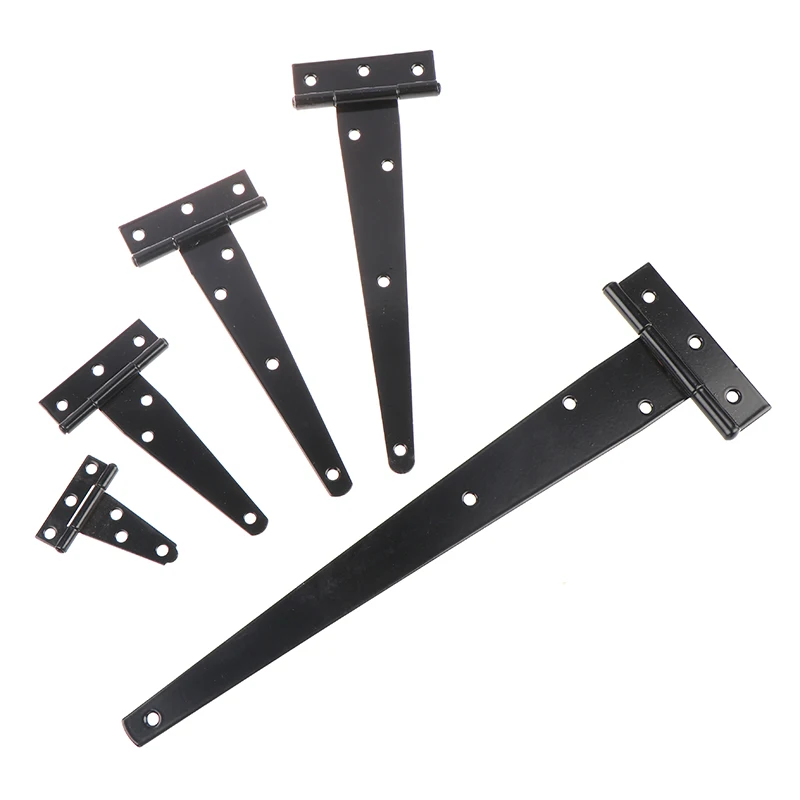 Door Hinges Iron Tee Hinge Black T hinges Cabinet Hinge Garden Shed 2-12inch Wooden Door Gate For Light Gates Doors Furniture Hardware stainless steel hinges,door hinges