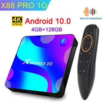 

Android 10.0 TV BOX X88 PRO 10 4GB 128GB 2.4G&5G RK3318 4K 3D Bluetooth TV receiver Netflix Youtube H.265 Fast Set Top TV Box