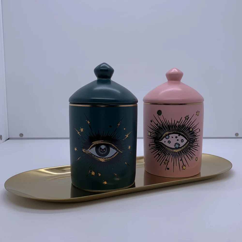 Розовый синий звездный глаз подсвечник Diy ручной работы канделябр банка для