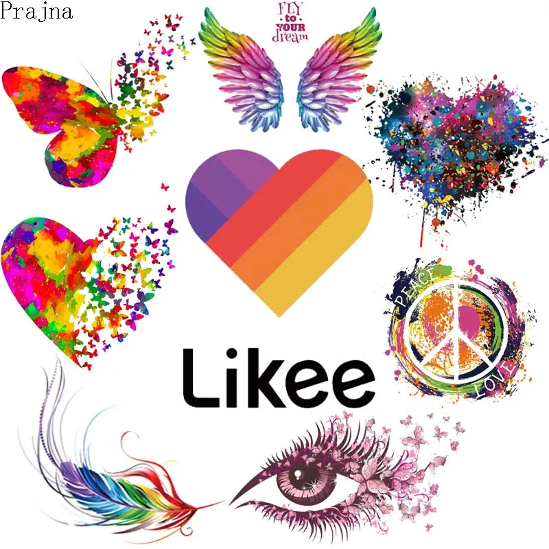 

Prajna Likee Heart Iron On Transfer Patches For Clothes Stripe Iron Heat Transfer Vinyl Patch Stickers Thermal Applique Badge