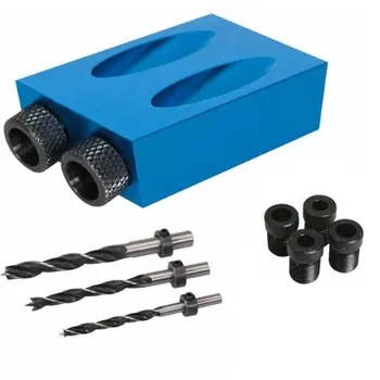 

15 Degree 14pcs/ 9pcs Drilling Holes Guide Oblique Hole Locator Positioner Drilling Bits Jig Clamp Woodworking Kit