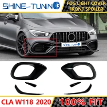 Spoiler dianteiro adequado para cla45 w118 cla45s aero kit, frente piscando