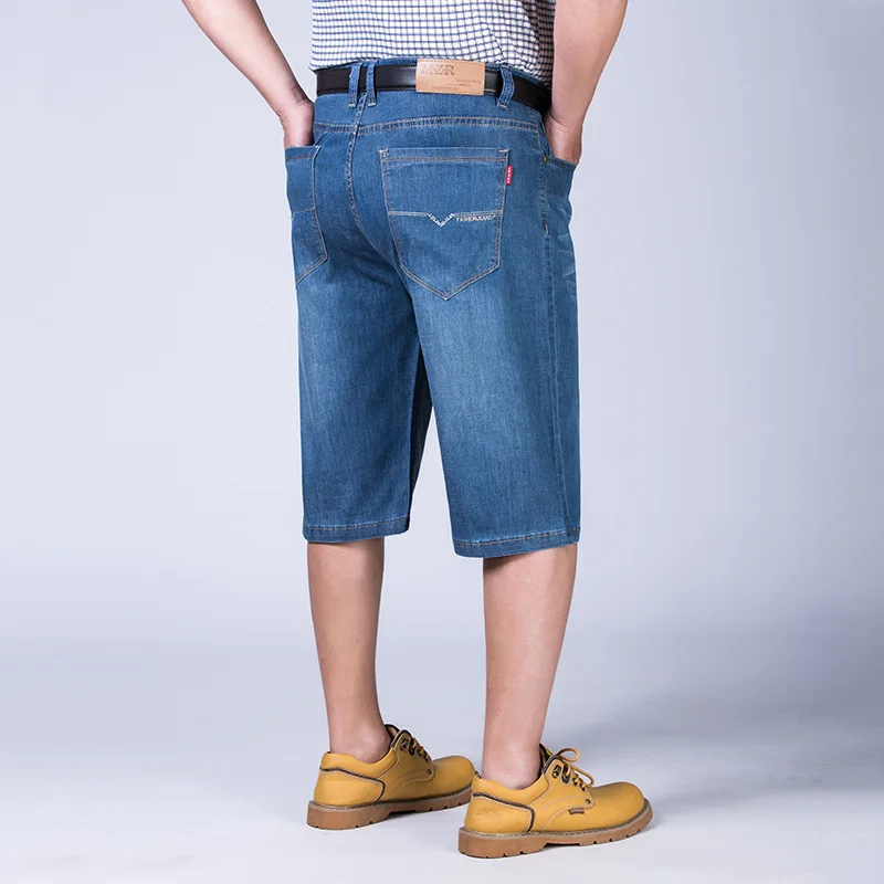 

Mz1382 Denim Shorts MEN'S Pants Fat Large Size Lard-bucket Elasticity Loose-Fit Plus-sized Breeches 36-52