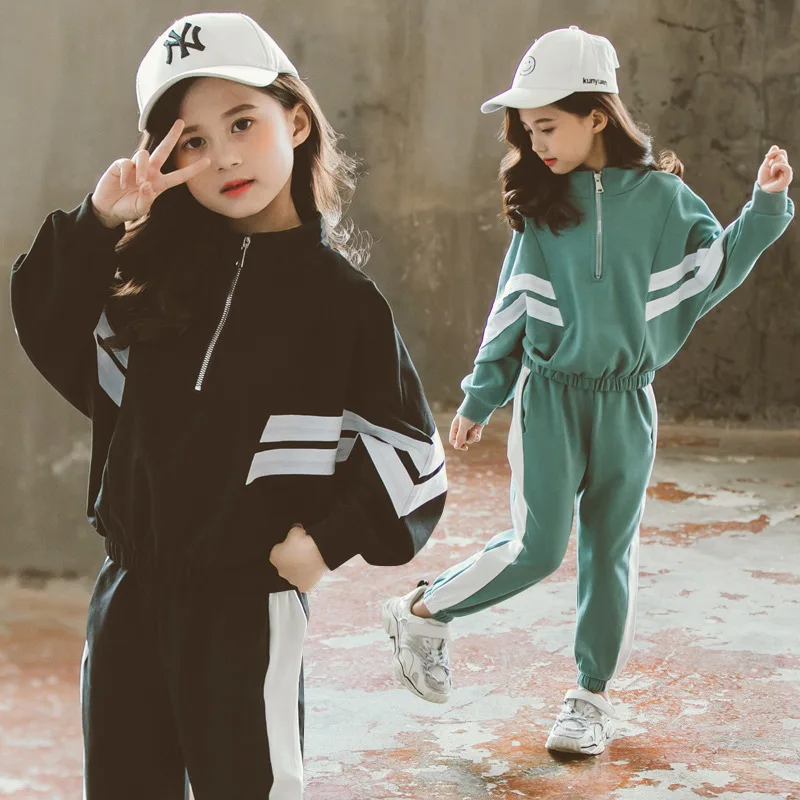 

Kids Clothes Set Casual Sports Teen Girls Tracksuits Spring 2pcs Children Clothing Suits 8 10 12 year Cotton Girls Clothes