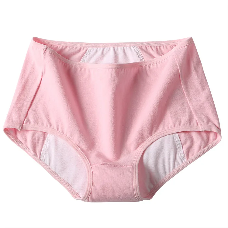 Менструальные трусики для женщин, физиологические трусы, герметичное нижнее белье для женщин, дышащее женское белье из хлопка с высокой талией - Цвет: Розовый