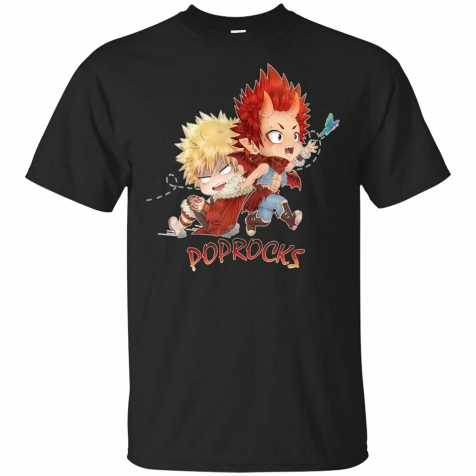 

Kirishima Eijirou Chibi Anime T-Shirt Cute Cat Black, Navy T-Shirt S-3Xl Streetwear Funny Tee Shirt