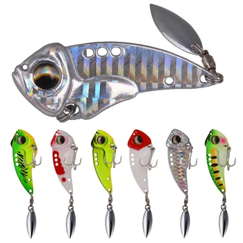

6 PCS Metal Mini with Spoon Fishing Lure 8.5g 12.5g 17g Sinking Lures Rotating Tail Fishing Jig Head Tackle Vibration Spinner