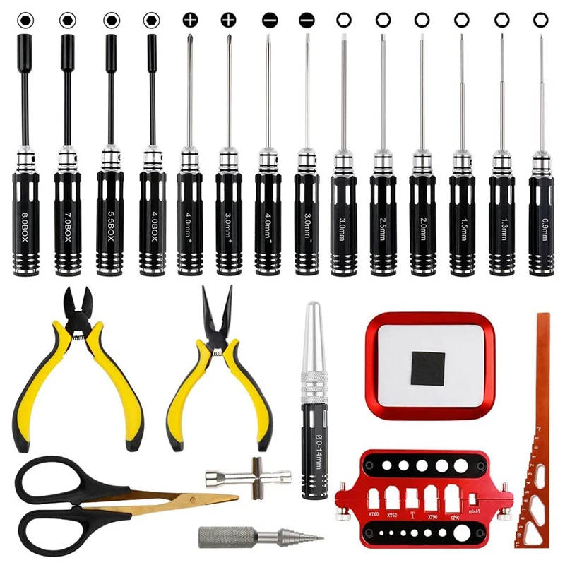US $55.10 RC Tools Kits Hex Screwdriver Set Nut Sleeve Socket Pliers RC Repair Set for RC Car Boat Quadcopter 23 in 1