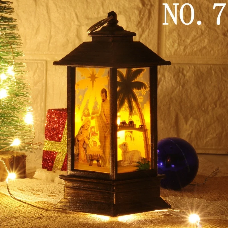 Рождественское декоративное освещение для дома новогодние вечерние Снеговик Золотой Лось Ангел Фея свет светодиодный фонарь - Испускаемый цвет: NO.7