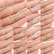 Women Personalized Necklace Special Date Year Number Necklace girl1994 1995 1996 1997 1998 1999 from 1980 to 2002 chain Jewelry