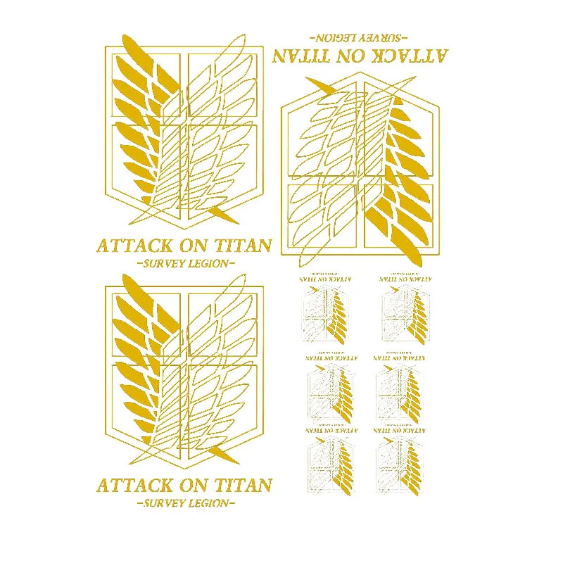 

1PCS Cartoon Japanese anime wings of freedom golden wings Iron on clothes heat transfer DIY ironing decorative stickers