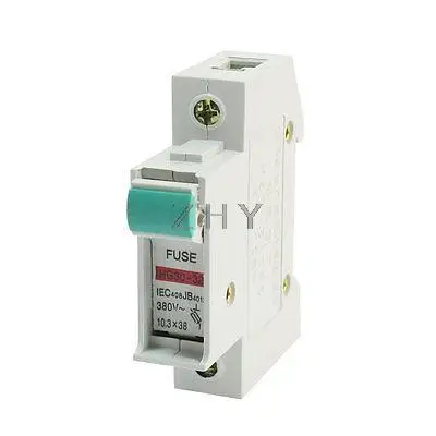 

DIN Rail Mounted 1P 10.3x38mm Fuse Link Supporter Base 380VAC 2-32A HG30-32