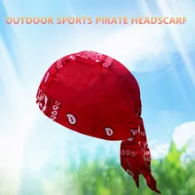 Pañuelo de cabeza de algodón multicolor estampado de anacardo para ciclismo, pañuelo de cabeza de pirata americano y europeo para deportes al aire libre