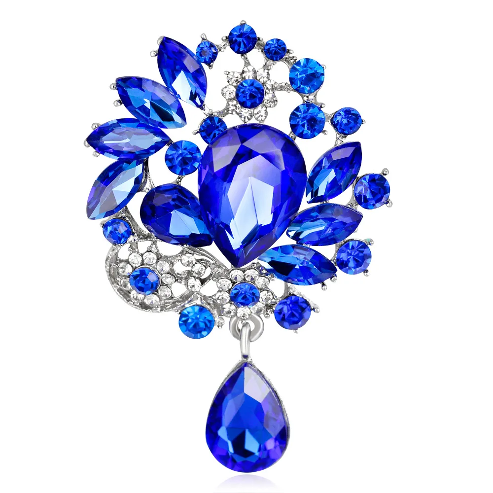 

Europe and the United States hot style crystal brooch set auger fashion alloy glass corsage, hot spot supply