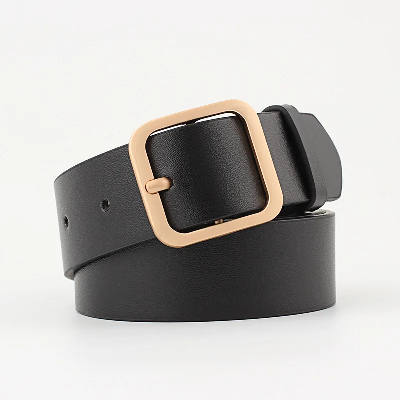 

Fashion ladies square buckle belt business men's belt buckle waistbelt fashion korean women's trend wild decorative belt