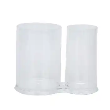 

Cotton swabs Tampons Organizer Double Cylinder Transparent Compact Storage Box Office Makeup Tools Container with Lid