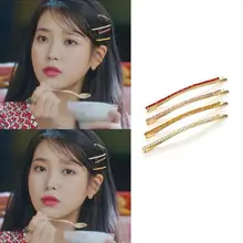 AOMU 4 шт. Набор корейский ТВ звезда блестящие, хрустальные стразы заколки шпильки для женщин девочек длинные заколки для волос тренд удивительная цена