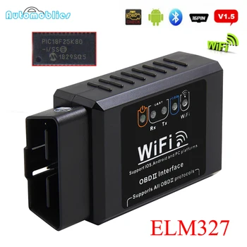 

Mini Elm327 Bluetooth Wifi OBD2 V1.5 Elm 327 V 1.5 OBD 2 Car Diagnostic-Tool Scanner Elm-327 OBDII Adapter Auto Diagnostic Tool