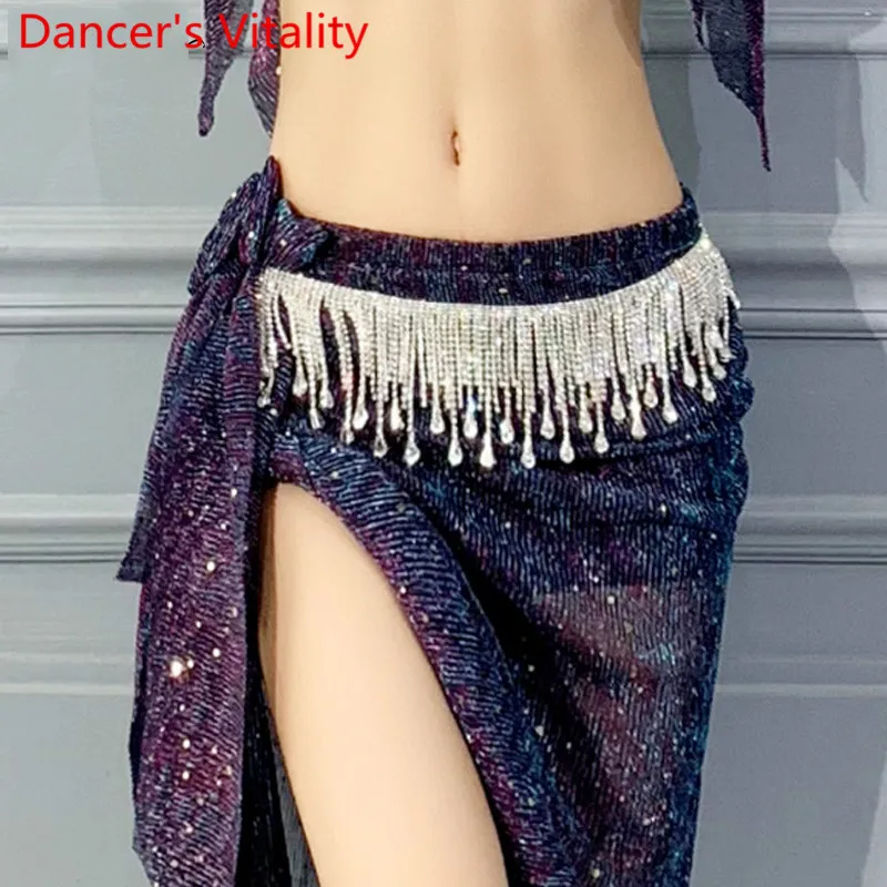 

New Belly Dance Belt New Arrival Tassel Glitter Rhinestone Waist Chain Indian Oriental Dance Performance Competition Accessories