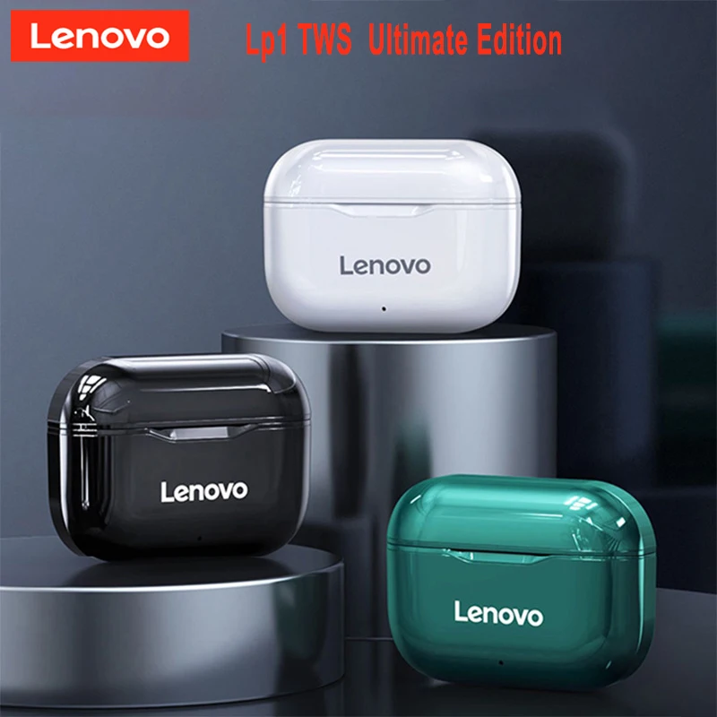 Lenovo LP1 TWS Bluetooth V5.0 Earphones 3D Stereo Sports Wireless Headset with Dual Microphone Earbud Earpiece for IOS Android