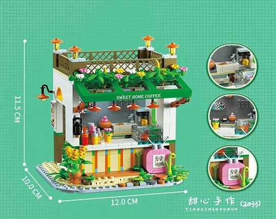 LOZ mini diamond building block city street view Fairytale town bricks Dessert house pastry shop studio florist toy for gift Candy house