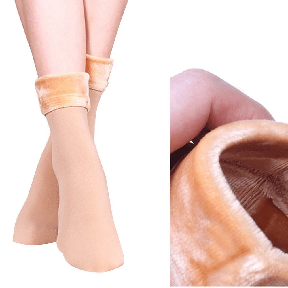 

Wool Cashmere Women Thicken Thermal Soft Casual Solid Winter Socks Calcetines de invierno high quality and warm