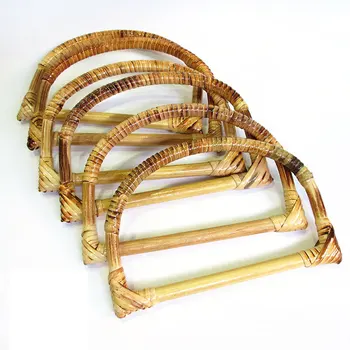 

1PC D Shape Hanger Type Wood Bamboo Handle for Handmade Handbag DIY Tote Purse Frame Making Bag Hanger Women Bag Handles