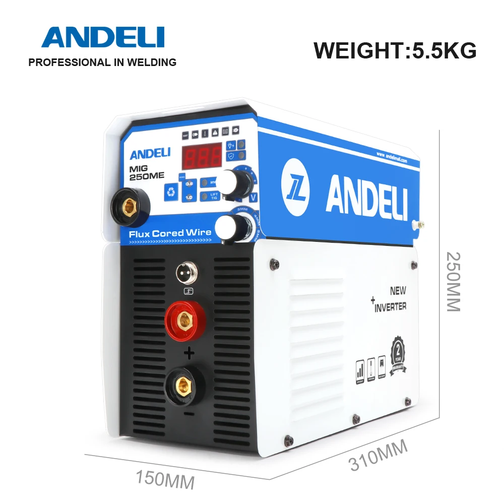 US $197.40 ANDELI Household 220V MIG250ME Lift TIG MMA MIG 3 in 1 Welding without Gas Flux Core Wire Multifunctional MIG Welding Machine