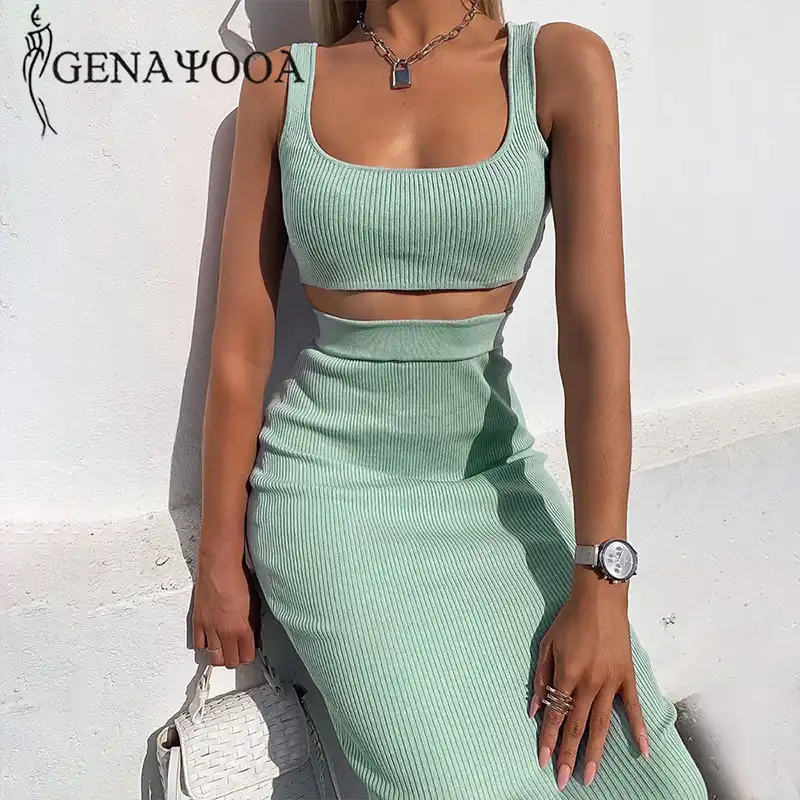 two piece summer skirt set