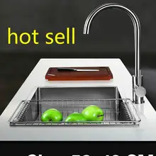 Квартира мини стрейч кран мыть овощи Кухня ручная раковина одинарная мойка 304 нержавеющая сталь 580x430 мм