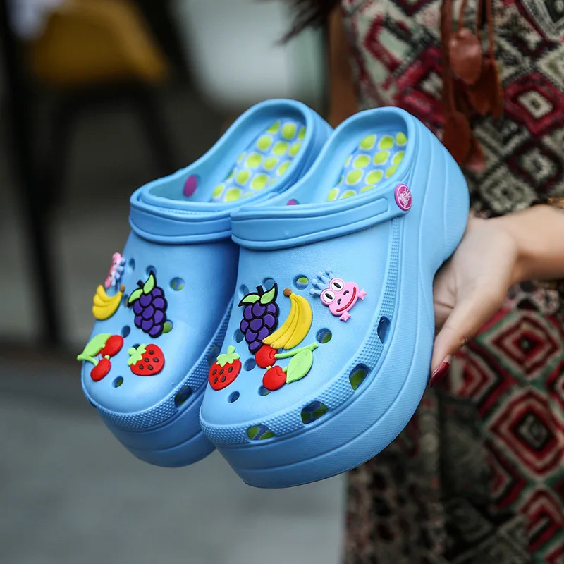 2021 Summer Women Slippers Platform Clogs Outdoor Garden Shoes Female Pool Sandals Bathroom Flip Flops Mules Beach Slippers 2
