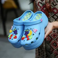 2021 Summer Women Slippers Platform Clogs Outdoor Garden Shoes Female Pool Sandals Bathroom Flip Flops Mules Beach Slippers 2