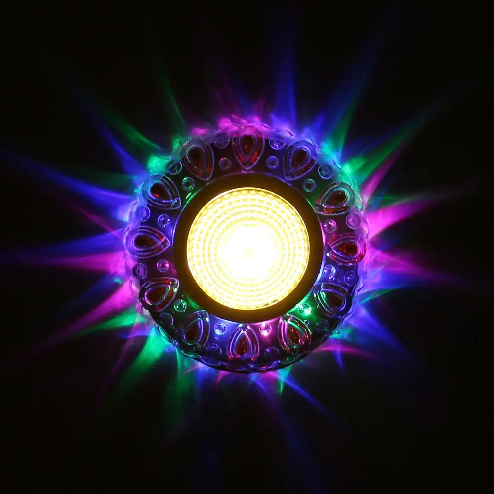 

Ceiling Light 5W LED Crystal Recessed Light Warm White+RGB 3 Modes Mini down Lamp Light 85-220V Modern Lamp For Home Lighting @