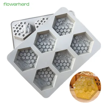 

6 Cavities Honey Bee Silicone Soap Mold Crafts Cube Wedding Gift DIY Mold Cake Decorating Tools Handmade Soap Making Supplies