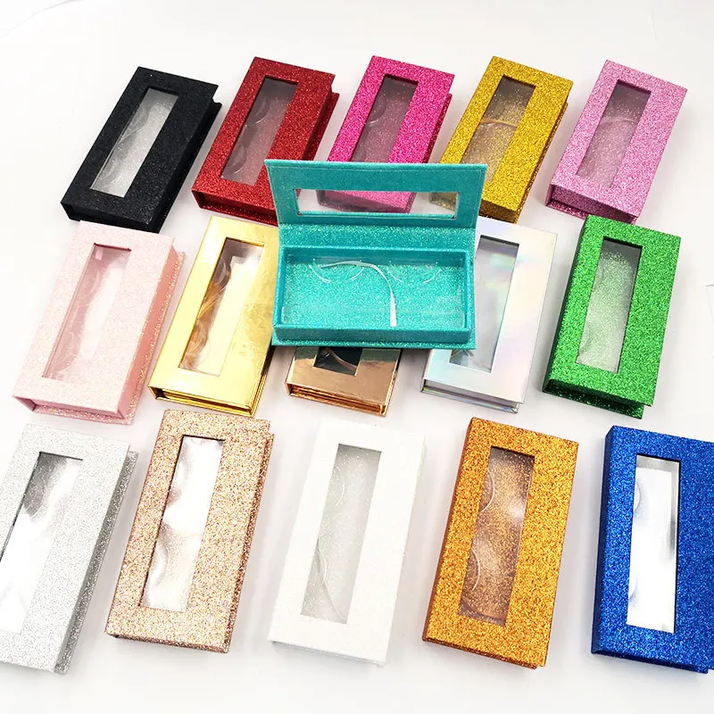 

Mangodot 1PC Rectangle Glitter Eyelashes Packing Boxes Gift box Lashes Package Customize Storage Cases Makeup Cosmetic Case