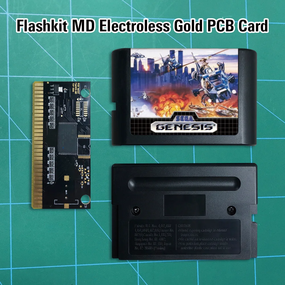Супер Thunder Blade - Flashkit MD никелевое золото схема на основе печатной платы 16 бит MD-игры