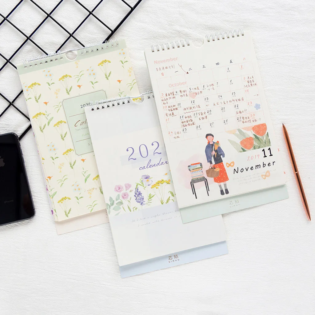 Fresh Wall Hanging Paper Calendar Memo Daily Schedule Planner Yearly Agenda