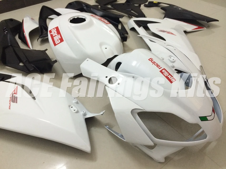ABS Обтекатели комплект подходит для Aprilia RS4 RS125 2006 2007 2008 2009 2010 2011 06 07 08 09 10 11 изготовленный на заказ белый