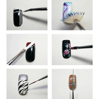 

8Pcs Nail Art Gel Design Pen Painting Drawing Polish Brush Dotting Tools Set New